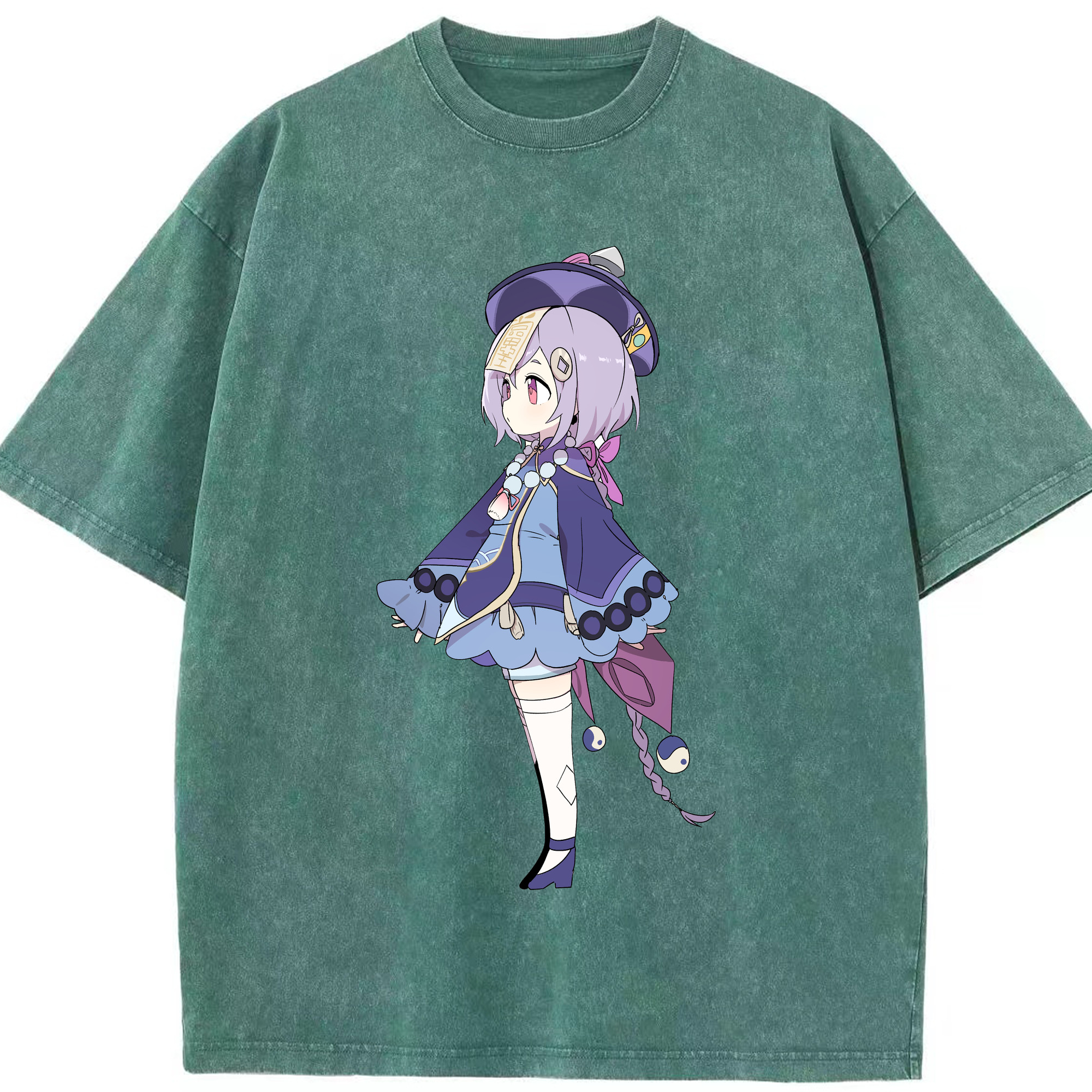 げんし神 七七 なな  genshin Nana 綿100% ヴィンテージ風 半袖Tシャツ（フロントプリント）